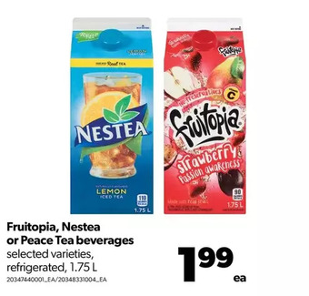 Real Canadian Superstore Fruitopia, nestea or peace tea beverages offer