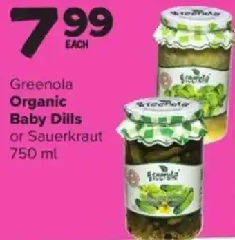 Greenola Organic Baby Dills or Sauerkraut 750 ml