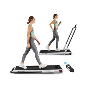 Best Buy Superfit 2.25hp 2 in 1 folding under desk treadmill / walking pad with remote control-silver offer
