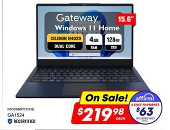 Factory Direct Gateway windows 11 home 15.6" offer