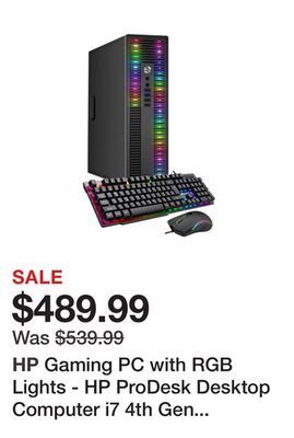 Newegg Gaming pc with rgb lights - hp prodesk desktop computer i7 4th gen processor 3.40 ghz nvidia geforce gt 1030 2gb 16gb ram 1tb offer