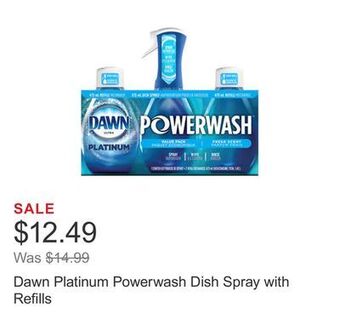 Costco Dawn platinum powerwash dish spray with refills offer