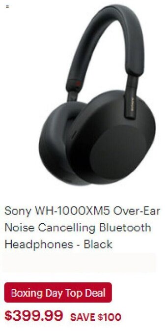 Best Buy Sony WH-1000XM5 over-ear noise cancelling bluetooth headphones-black offer