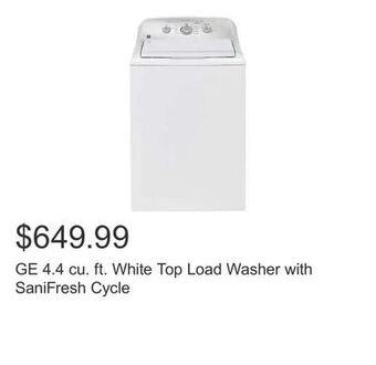 Costco Ge 4.4 cu. ft. white top load washer with sanifresh cycle offer