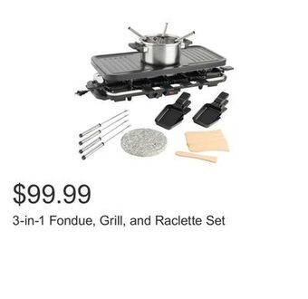Costco 3-in-1 fondue, grill, and raclette set offer