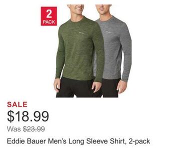 Costco Eddie bauer men's long sleeve shirt, 2-pack offer