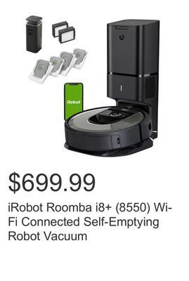 Costco Irobot roomba i8+ (8550) wi-fi connected self-emptying robot vacuum offer