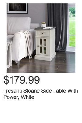 Costco Tresanti sloane side table with power, white offer