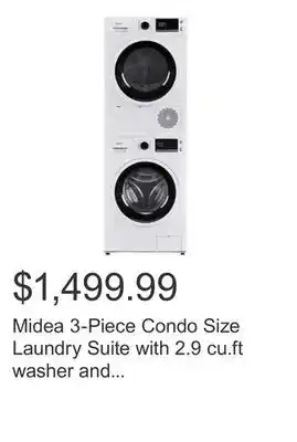 Costco Midea 3-piece condo size laundry suite with 2.9 cu.ft washer and 4.4 cu.ft ventless dryer - free standing or stacked offer