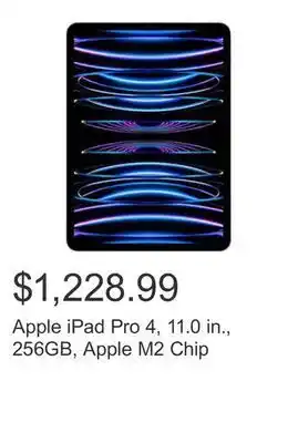 Costco Apple ipad pro 4, 11.0 in., 256gb, apple m2 chip offer