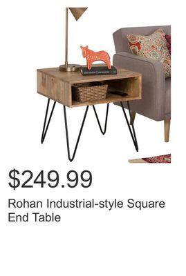 Costco Rohan industrial-style square end table offer