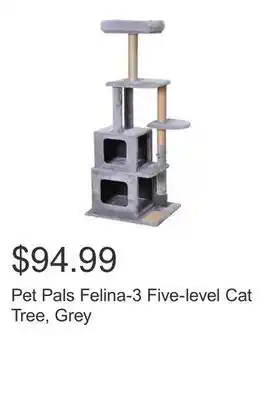 Costco Pet pals felina-3 five-level cat tree, grey offer