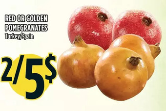 Marché Adonis Red or golden pomegranates offer