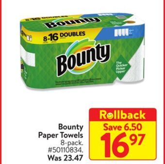 Walmart Bounty paper towels offer