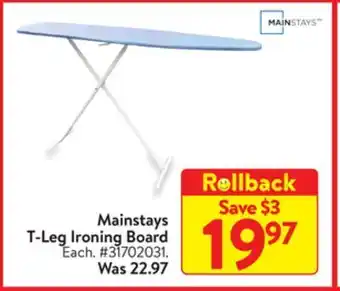 Walmart Mainstays t-leg ironing board offer