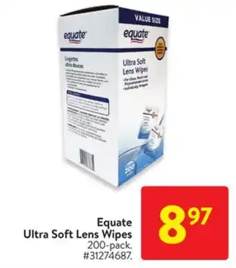 Walmart Equate ultra soft lens wipes offer