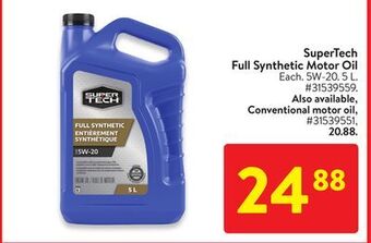 Walmart Supertech full synthetic motor oil offer