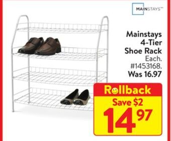 Walmart Mainstays 4-tier shoe rack offer