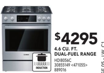 Lowe's Bosch 4.6 cu. ft. dual-fuel range offer