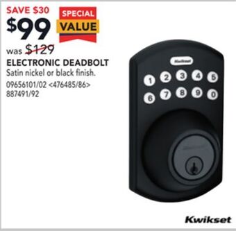 Lowe's Kwikset electronic deadbolt offer