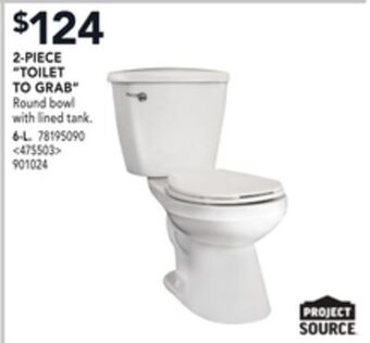 Lowe's Project source 2-piece "toilet to grab" offer