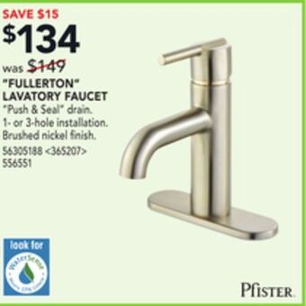 Lowe's Pfister "fullerton" lavatory faucet offer
