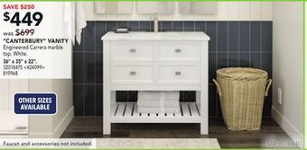Lowe's Allen + roth "canterbury" vanity 36" x 35" x 22" offer