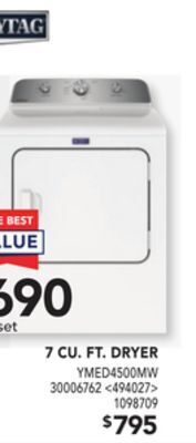 Lowe's Maytag 7 cu. ft. dryer offer