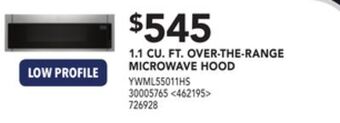 Lowe's Whirlpool 1.1 cu. ft. over-the-range microwave hood offer