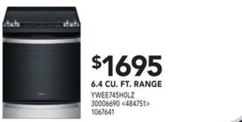 Lowe's Whirlpool 6.4 cu. ft. range offer