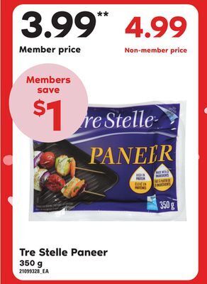 Loblaws Tre stelle paneer, 350 g offer