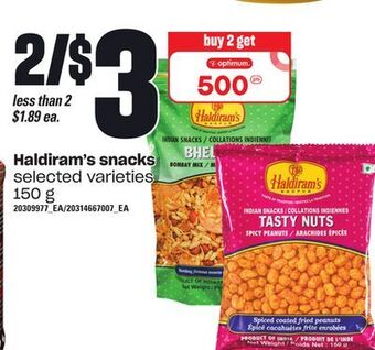 Loblaws Haldiram's snacks, 150 g offer