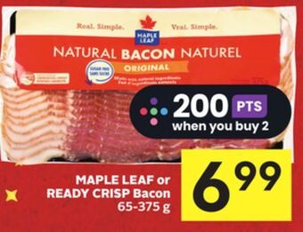 Foodland Maple leaf or ready crisp bacon 65-375 g offer