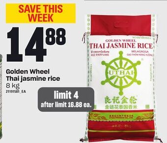 Loblaws Golden wheel thai jasmine rice, 8 kg offer