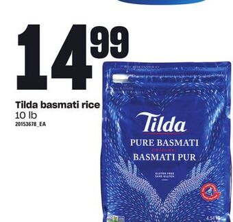 Loblaws Tilda basmati rice, 10 lb offer