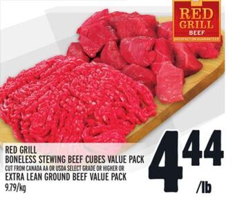 Metro Red grill boneless stewing beef cubes value pack offer