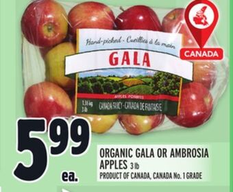 Metro Organic gala or ambrosia apples offer