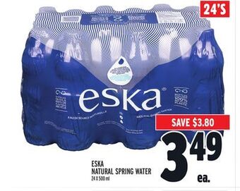 Metro Eska natural spring water offer
