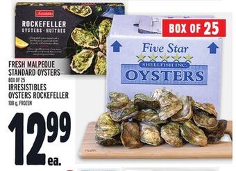 Metro Fresh malpeque standard oysters offer