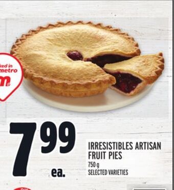 Metro Irresistibles artisan fruit pies offer