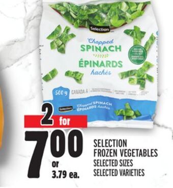 Metro Selection frozen vegetables offer