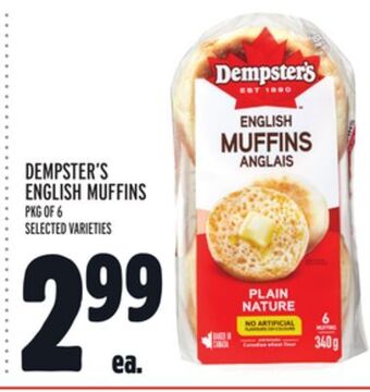 Metro Dempster's english muffins offer