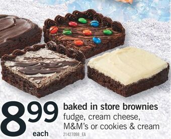 Fortinos Baked in store brownies offer