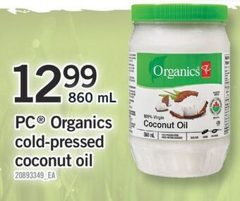 Fortinos Pc® organics cold-pressed coconut oil, 860 ml offer