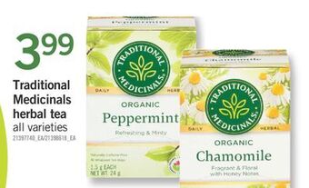 Fortinos Traditional medicinals herbal tea, 16's offer