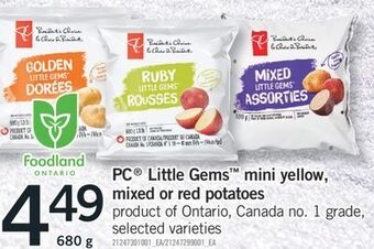 Fortinos Pc® little gems™ mini yellow,mixed or red potatoes, 680 g offer