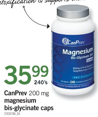 Fortinos Canprev, 200 mg magnesium bis-glycinate caps, 240's offer