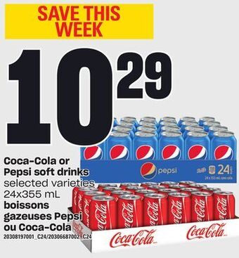 Independent Grocer Coca-cola or pepsi soft drinks, 24x355 ml offer
