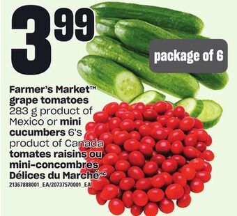 Independent Grocer Farmer's market grape tomatoes, 283 g or mini cucumbers, 6's offer
