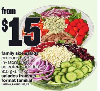 Independent Grocer Family size salads, 915 g-1.47 kg offer